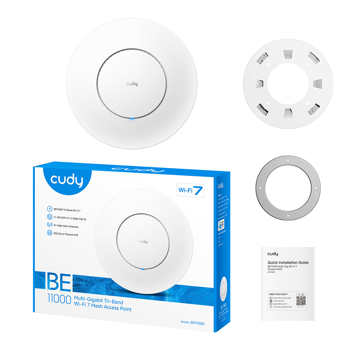Cudy AP11000 - BE11000 Tri-Band Wi-Fi 7 2.5G Access Point 10G SFP+ — 5