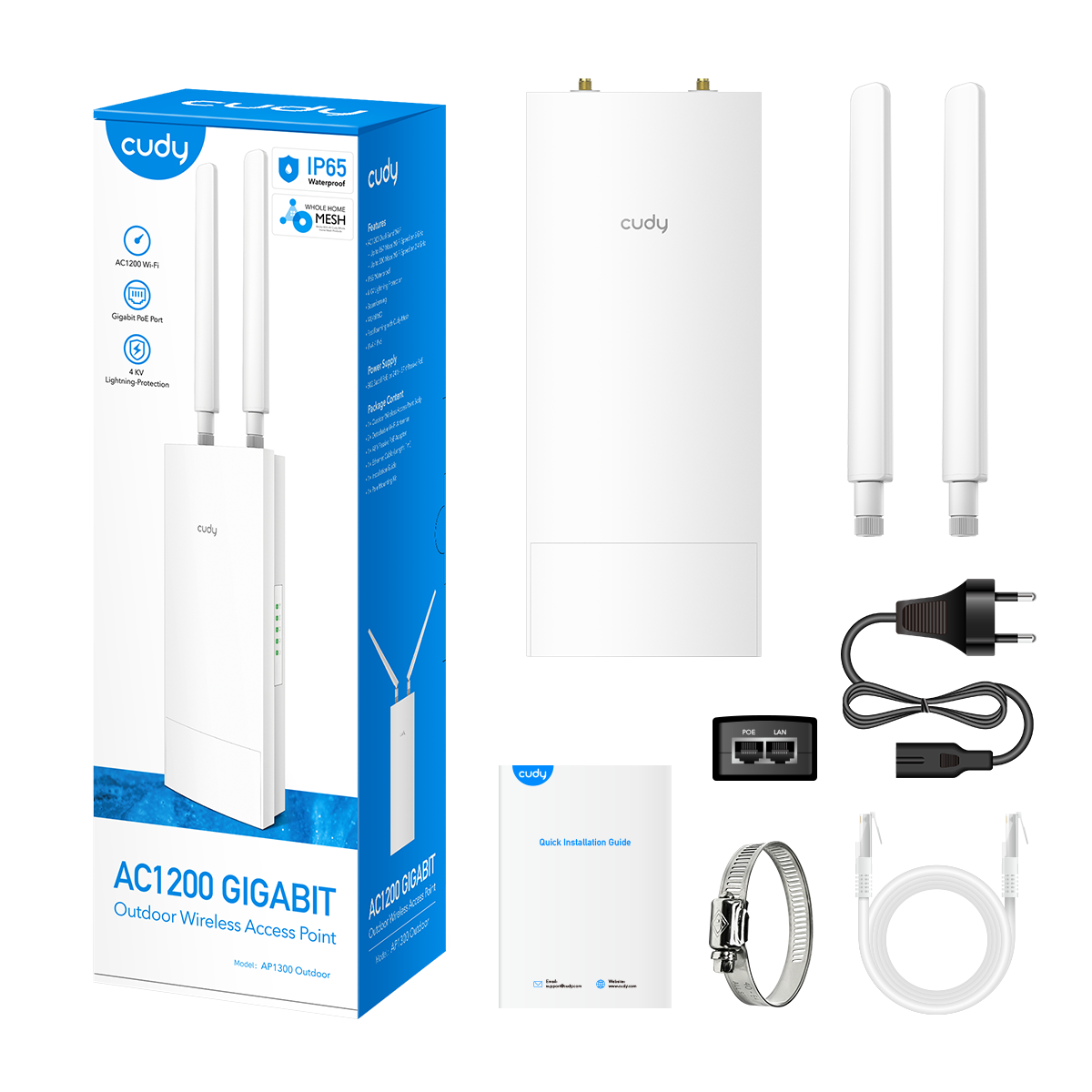 Cudy AP1300 Outdoor - AC1200 WiFi Gigabit Outdoor Access Point — 5