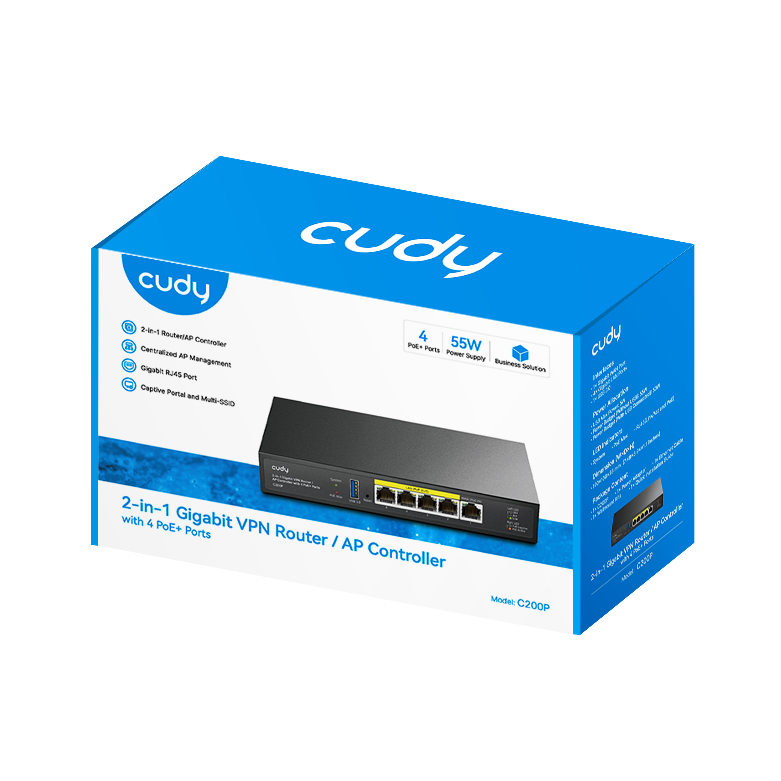 Cudy C200P - 2-in-1 SMB Router / AP Controller — 2