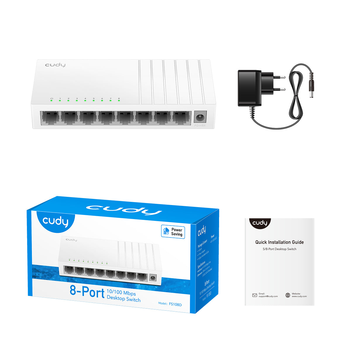 Cudy FS108D - 8 Port 10/100 Mbps Masaüstü Switch — 3