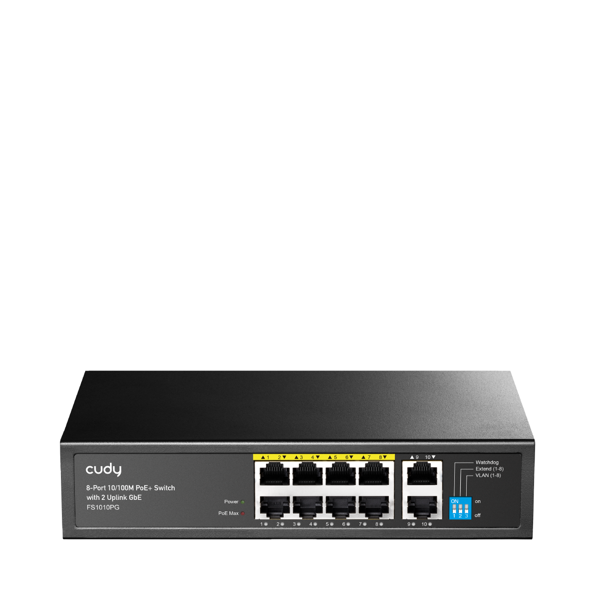 CUDY FS1010PG 8-Port 10/100M PoE+ Switch 2 Gigabit Uplink 120W — 1