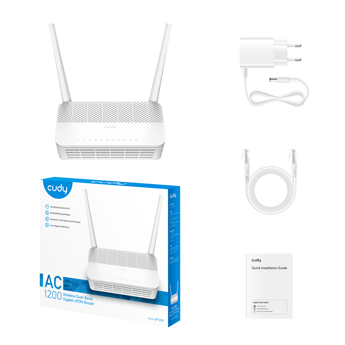 CUDY GP1200 AC1200 Çift Bant GPON Yönlendirici — 2