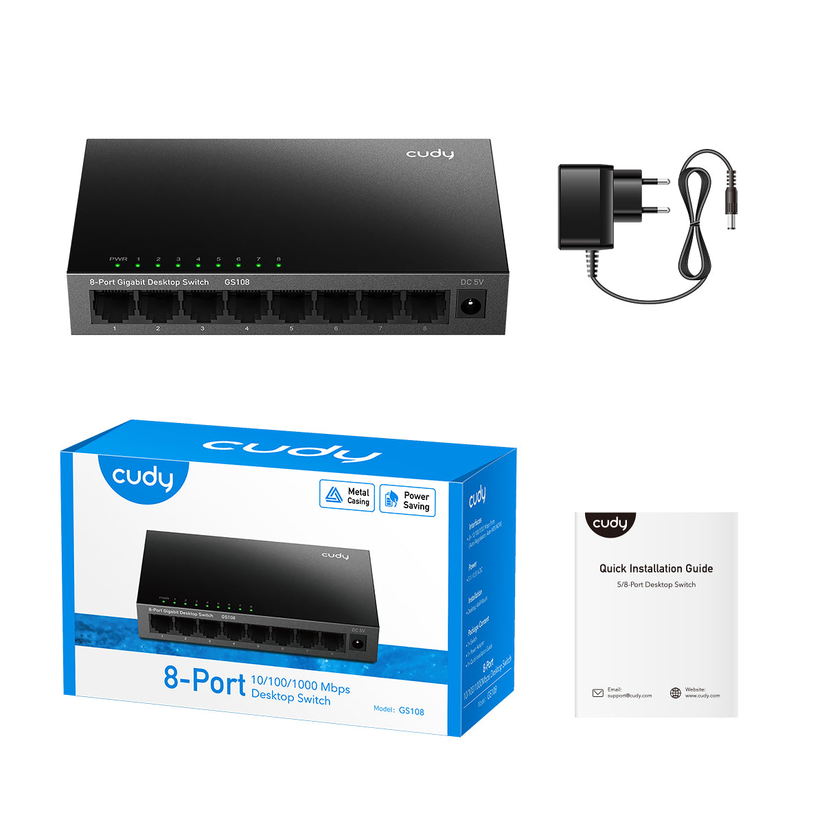 Cudy GS108 - 8-Port Gigabit Metal Switch — 3