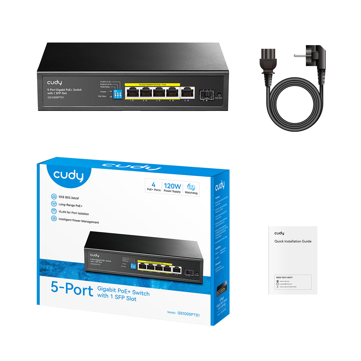 Cudy IG1005EPS1 - 5 Port Gigabit Endüstriyel PoE+ Switch — 2