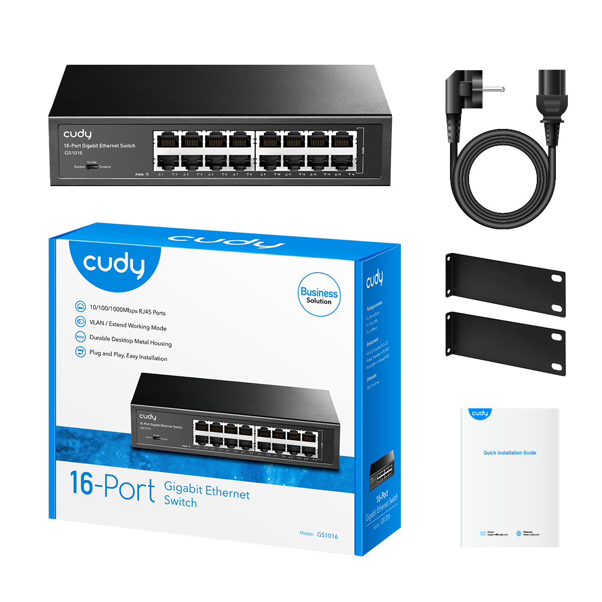 CUDY FS1016 - 16-Port 10/100 Mbps Metal Fast Ethernet Switch — 4