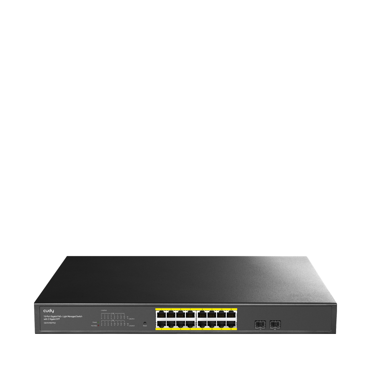 Cudy GS1016EPS2 - 16-Port Gigabit Managed PoE+ Switch with 2 SFP 200W — 1