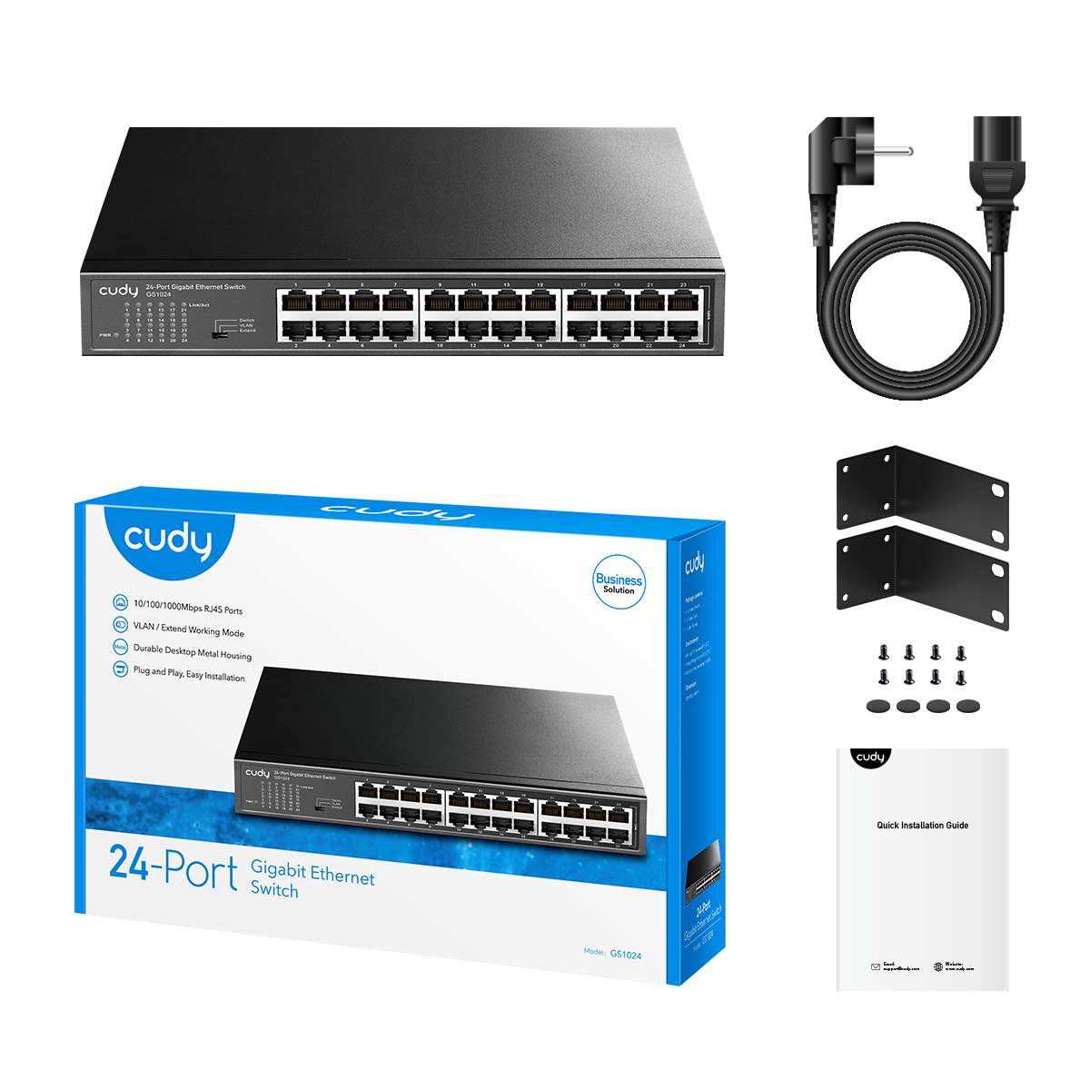 CUDY GS1024 - 24-Port Gigabit Light Managed Switch — 3
