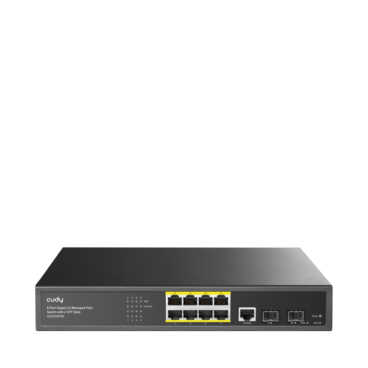 Cudy GS2008PS2 - 8-Port Gigabit Managed PoE+ Switch with 2 SFP, 120W — 1