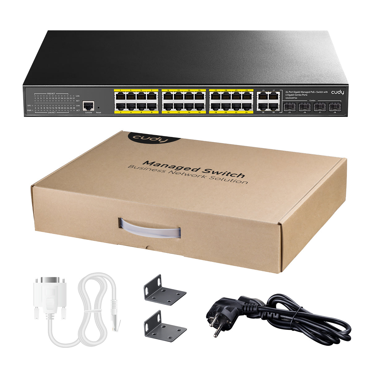 Cudy GS2028PS4-300W - 24-Port Gigabit Managed PoE+ Switch — 3