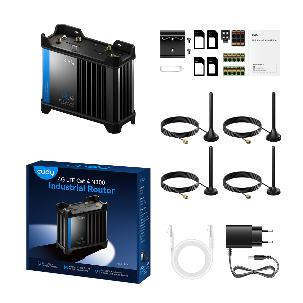 Cudy IR04EU - 4G Industrial Router — 3