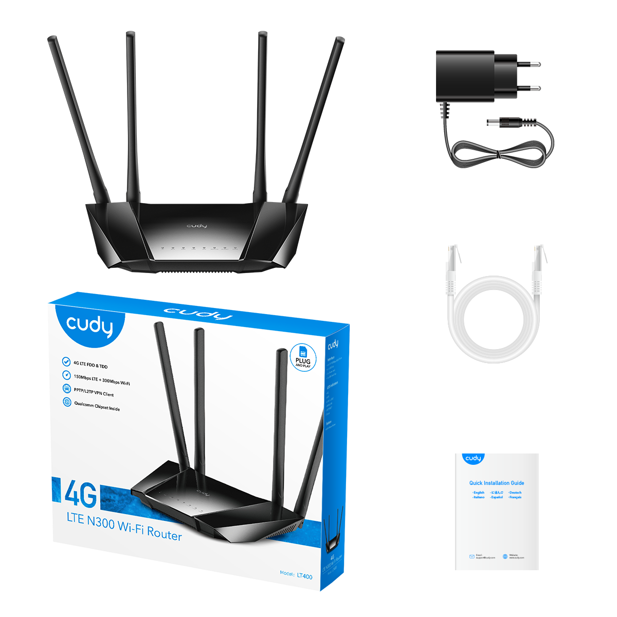 Cudy LT400 - N300 Wi-Fi 4G LTE Cat4 Router — 5