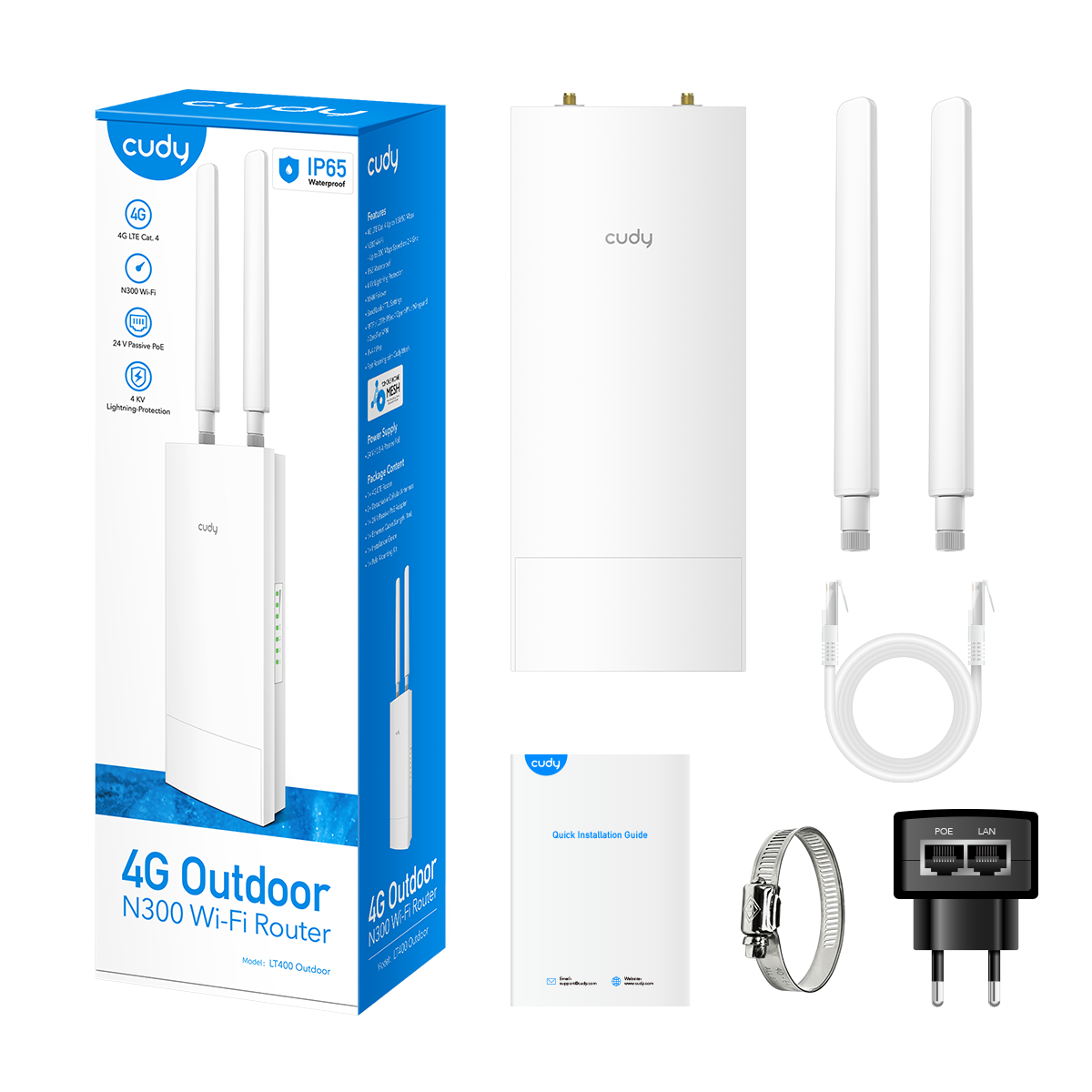 Cudy LT400 Outdoor - 4G LTE Cat 4 N300 Wi-Fi Router — 5