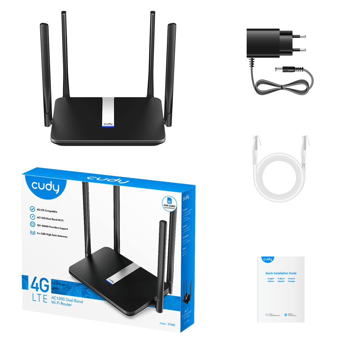 Cudy LT500US - AC1200 Wi-Fi Mesh 4G LTE Cat4 Router — 5