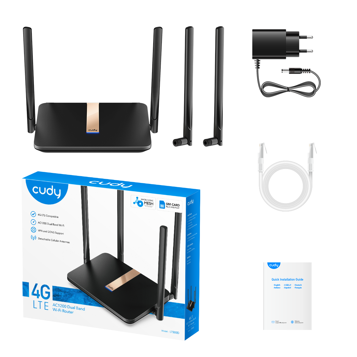 Cudy LT500D - AC1200 Wi-Fi Mesh 4G LTE Cat4 Router — 5