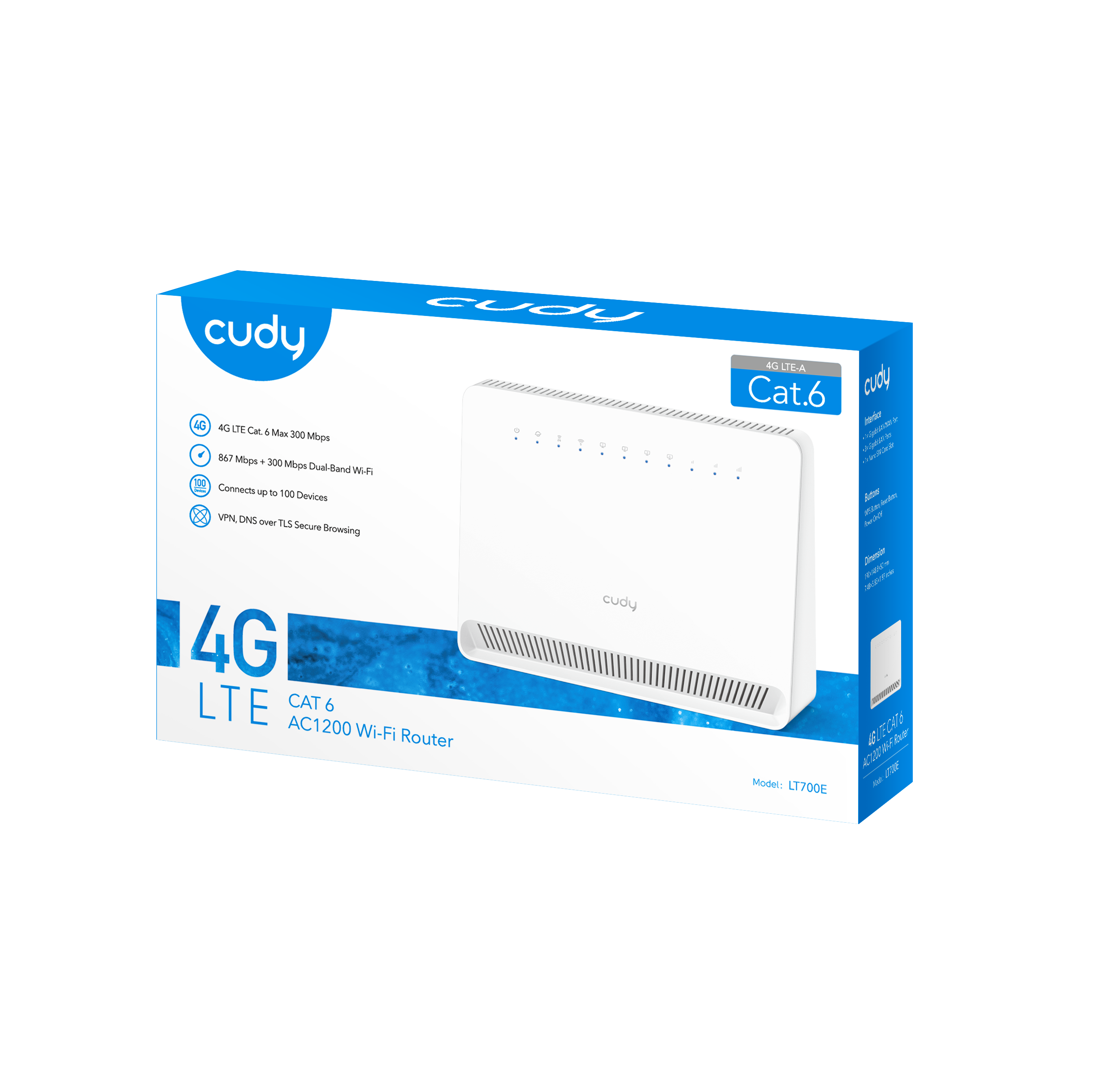 Cudy LT700E - AC1200 Wi-Fi 4G LTE-Cat6 Gigabit Router — 3