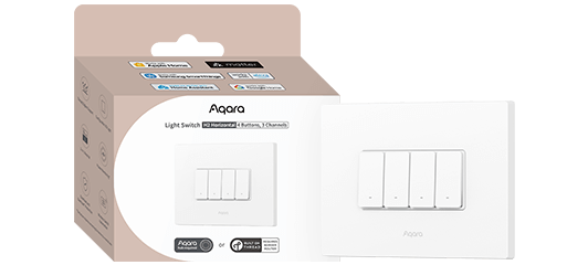 Aqara Light Switch H2 Horizontal WS-K14D 4 Tuş 3 Kanal Akıllı Anahtar — 1
