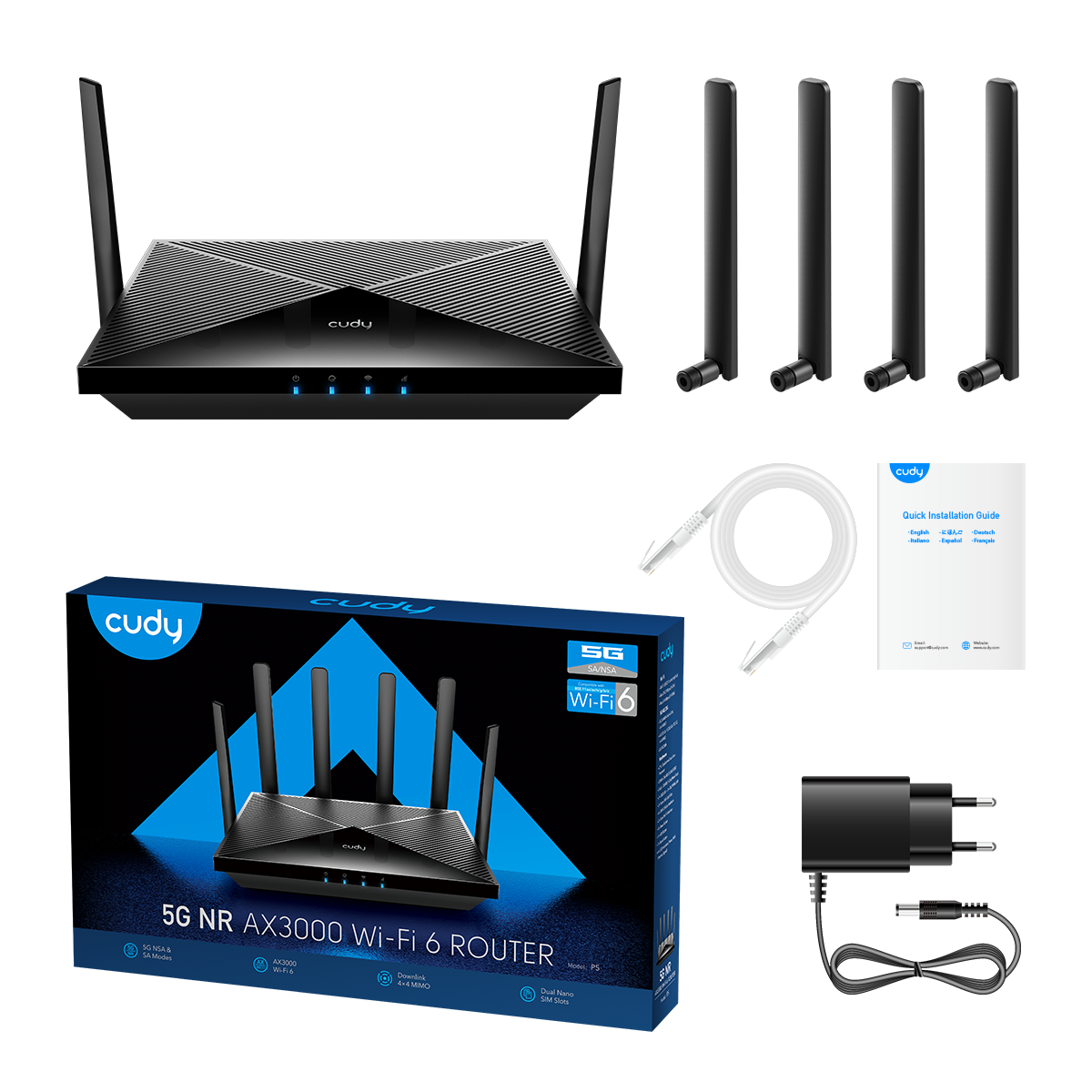 Cudy P5US - AX3000 Wi-Fi 6 5G Mesh Gigabit Router — 5
