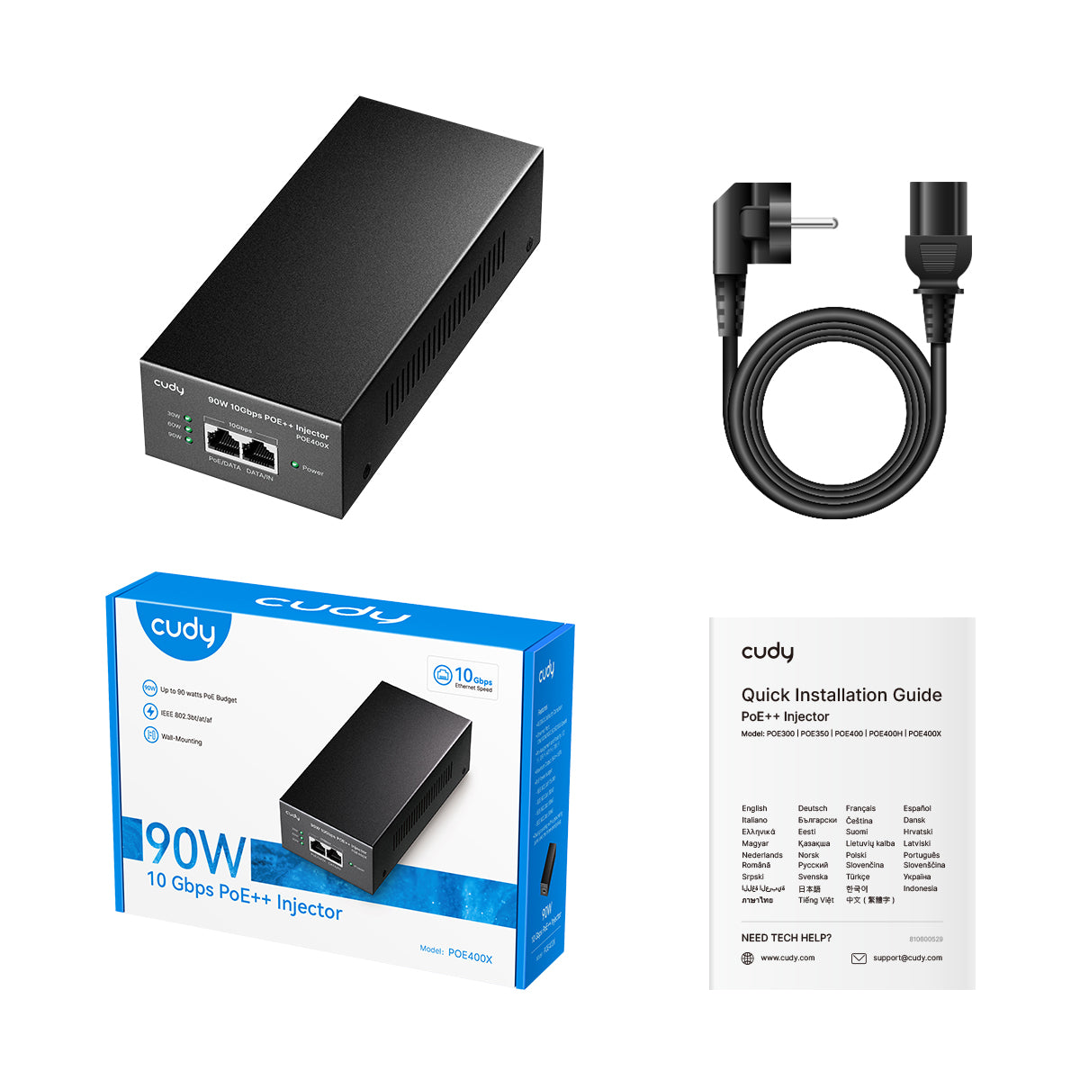 Cudy POE400X - 90W 10G PoE+ Enjektör — 3