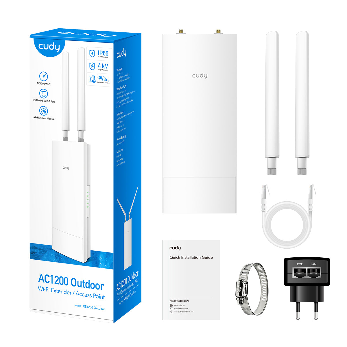 Cudy RE1200 Outdoor - AC1200 Outdoor Wi-Fi Repeater — 6
