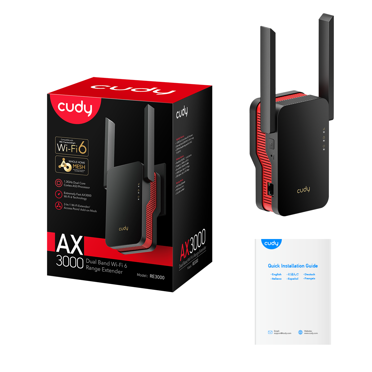 Cudy RE3000 AX3000 WiFi 6 Mesh Range Extender — 6
