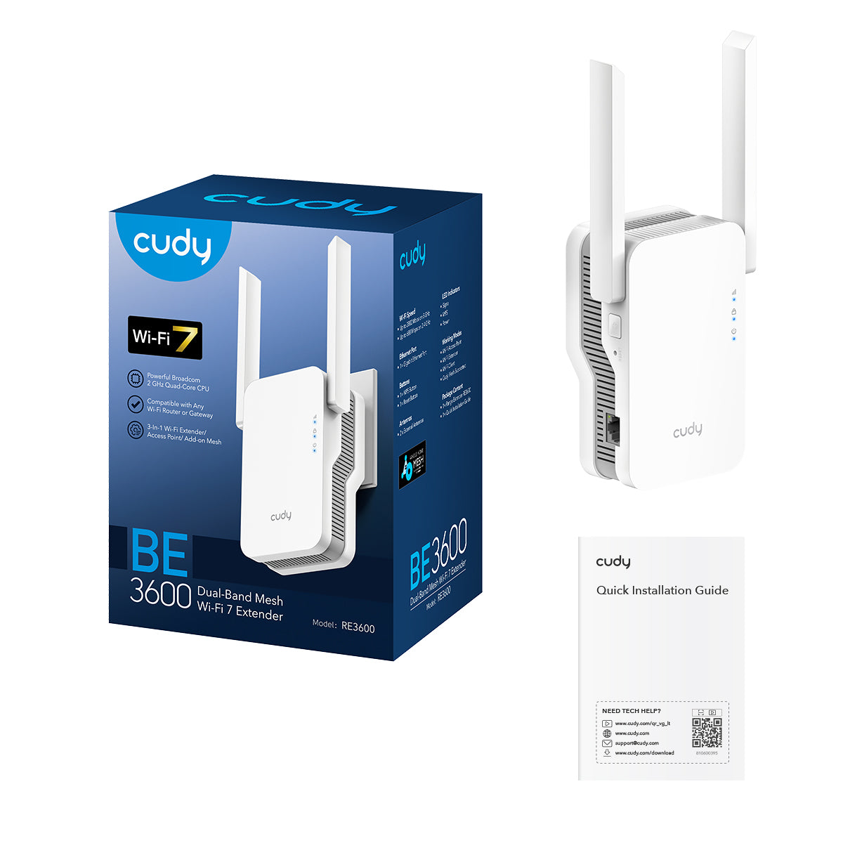 Cudy RE3600 - BE3600 WiFi 7 Mesh Repeater — 5