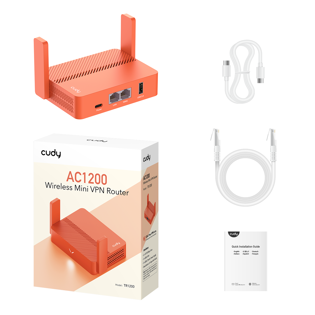 Cudy TR1200 - AC1200 Wireless Mini VPN Router with USB — 2