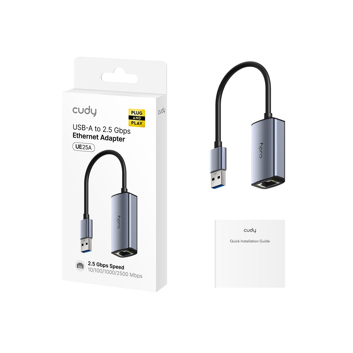 Cudy UE25A USB-A 2.5G Ethernet Adaptörü — 2