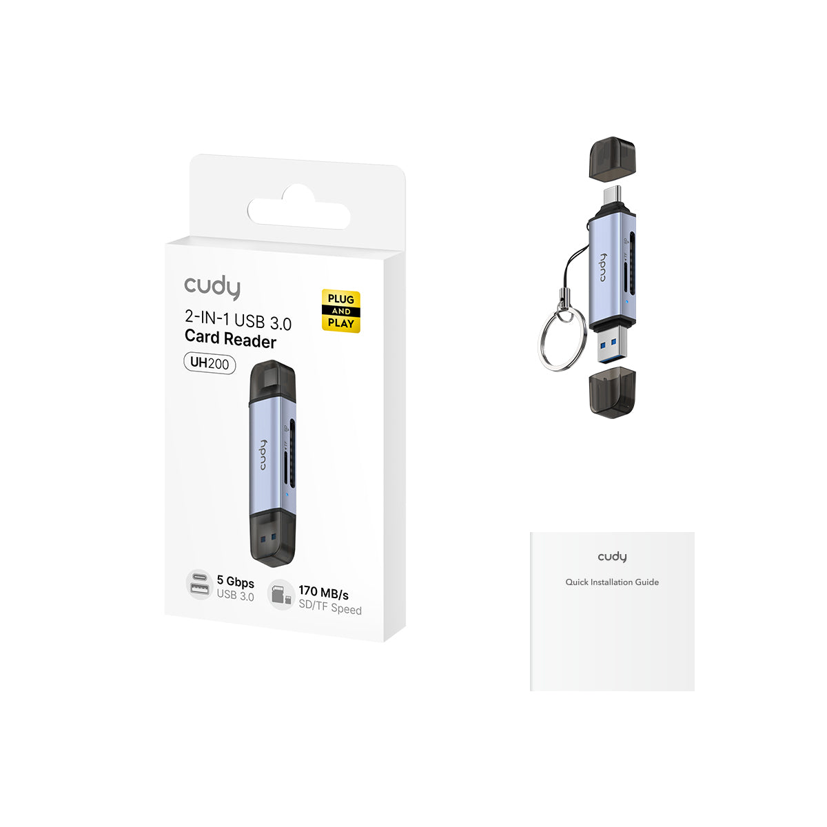 Cudy UH200 2'si 1 Arada USB 3.0 SD/TF Kart Okuyucu — 4