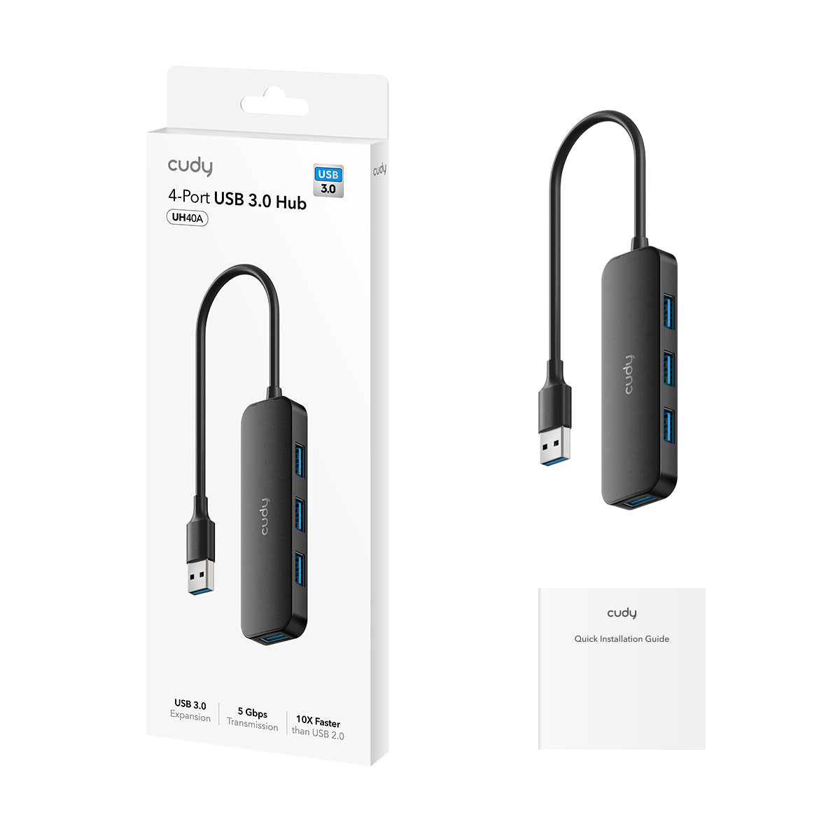 Cudy UH40A 4-Port USB-A 3.0 Hub — 2