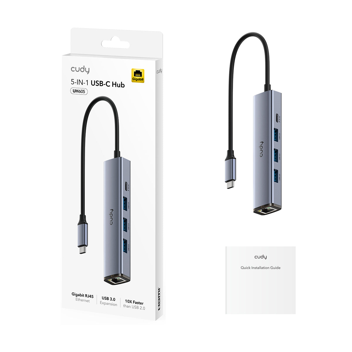 Cudy UH605 - 5'i 1 Arada USB Hub Gigabit Ethernet — 2