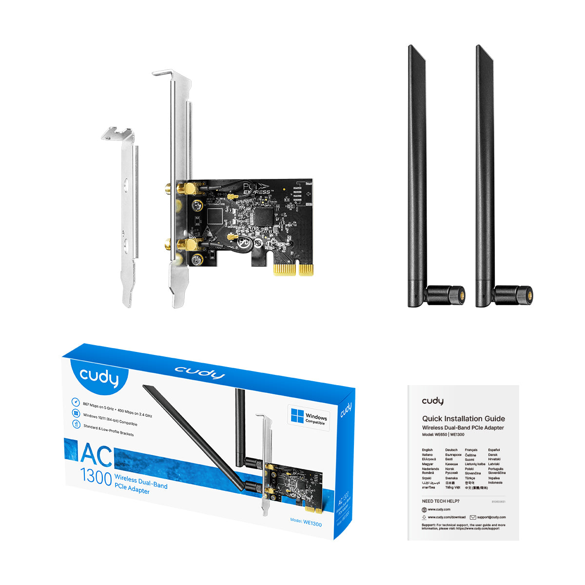 Cudy WE1300 AC1300 Çift Bantlı PCIe Wi-Fi Adaptörü — 3