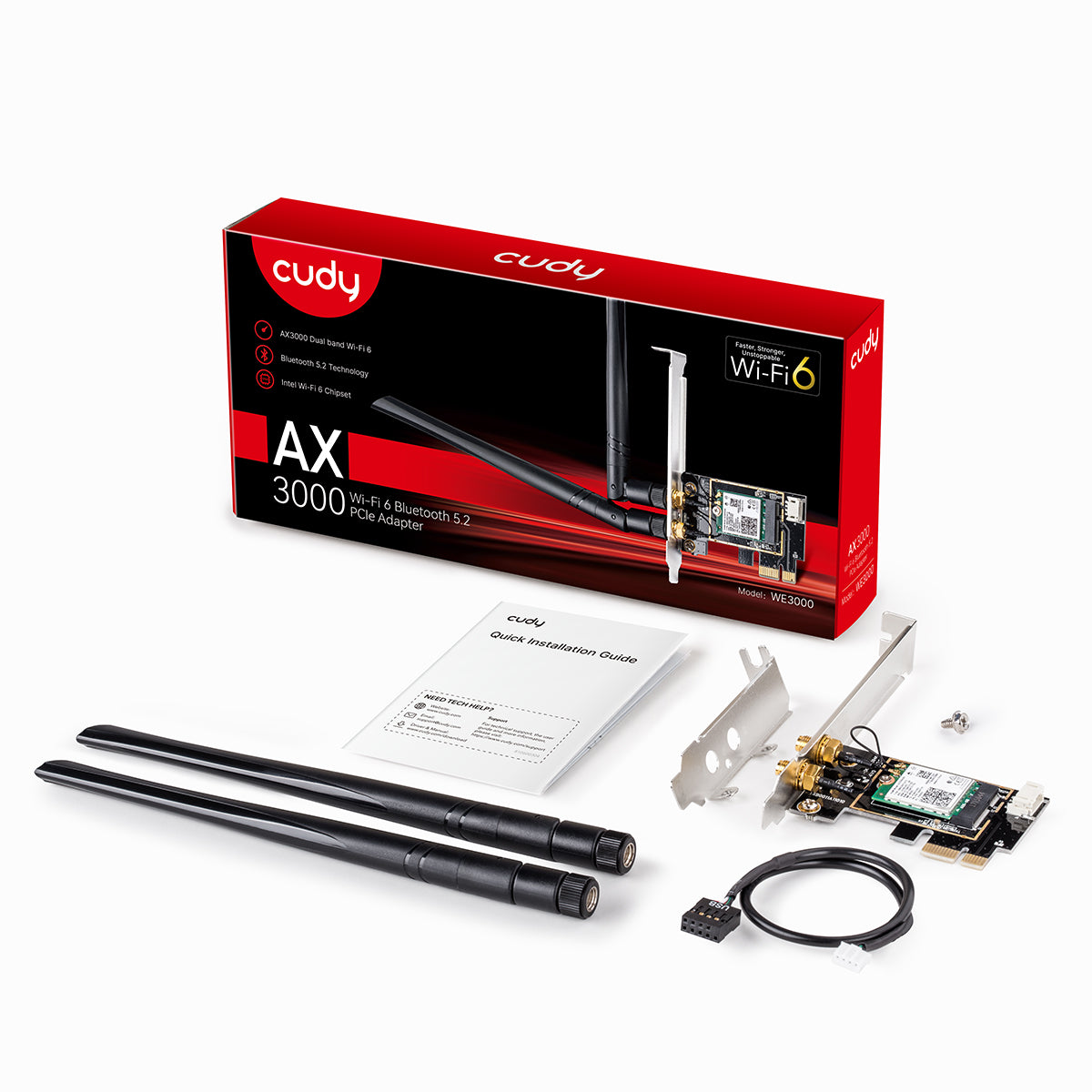 Cudy WE3000 AX3000 Wi-Fi 6 PCI Express Adaptör — 6