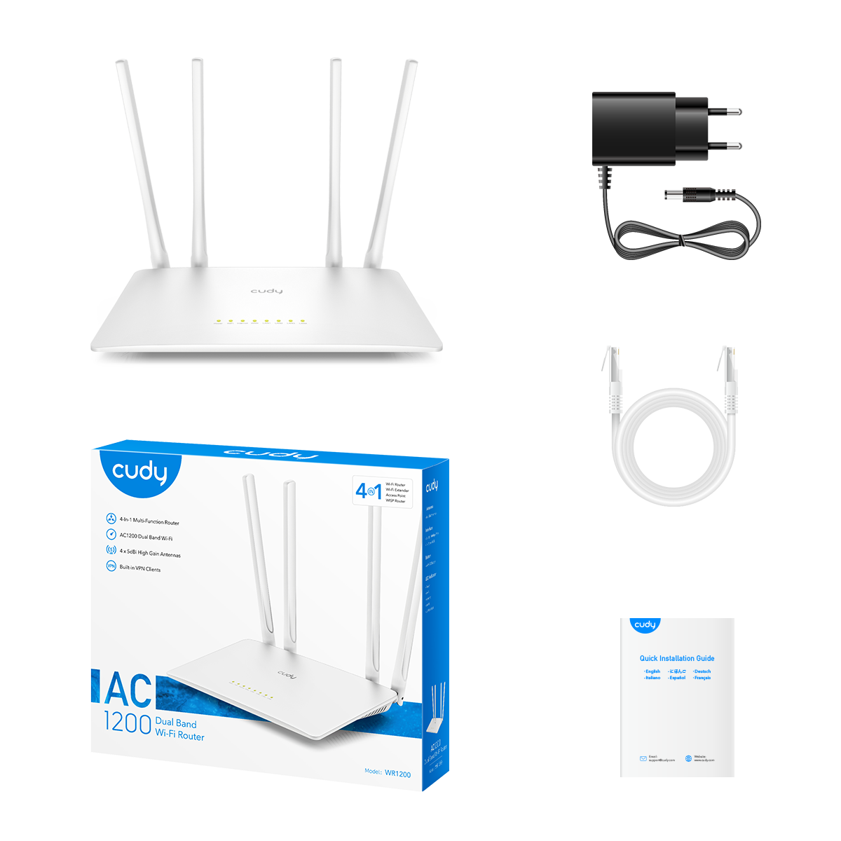 CUDY WR1200 AC1200 Dual-Band Wi-Fi 5 Router — 6