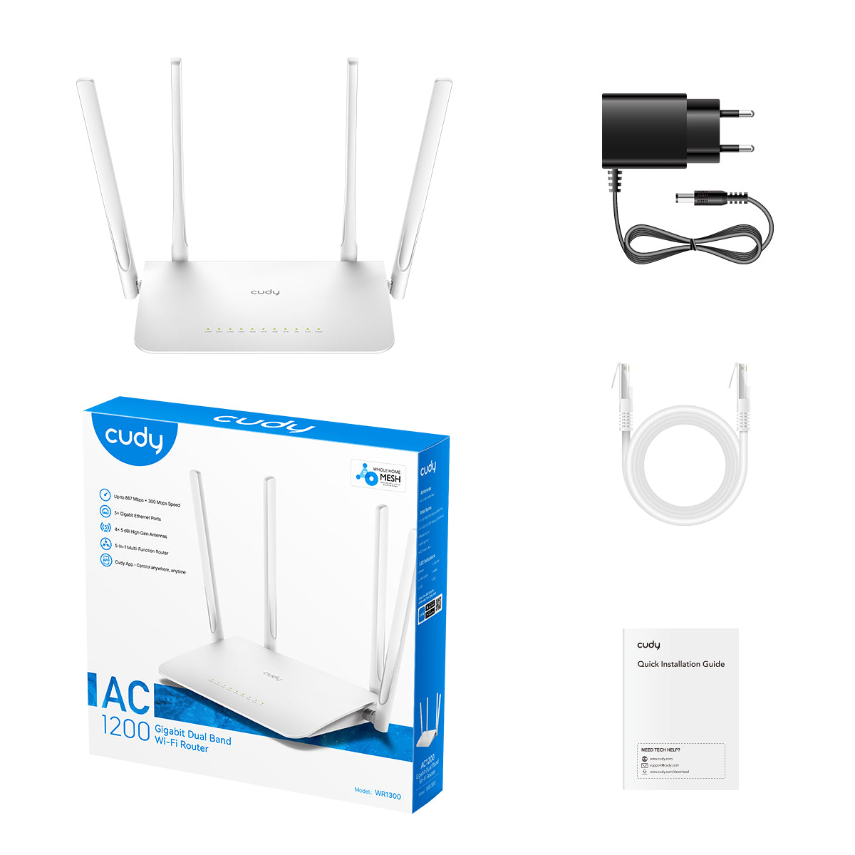 Cudy WR1300 AC1200 Gigabit Wi-Fi Mesh Router — 5
