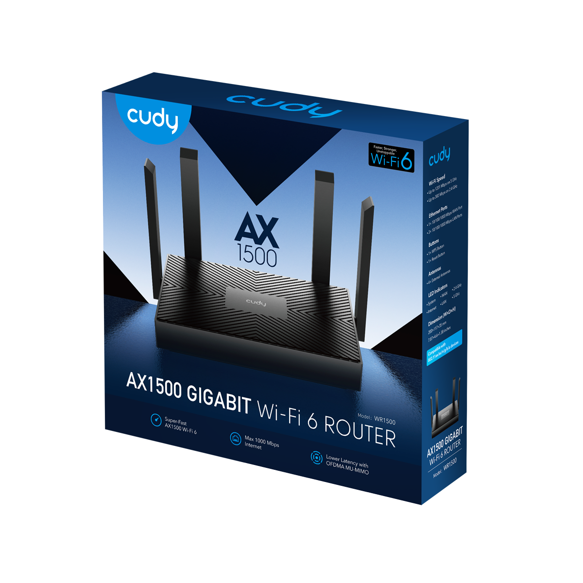 CUDY WR1500 AX1500 Gigabit Wi-Fi 6 Mesh Router — 2