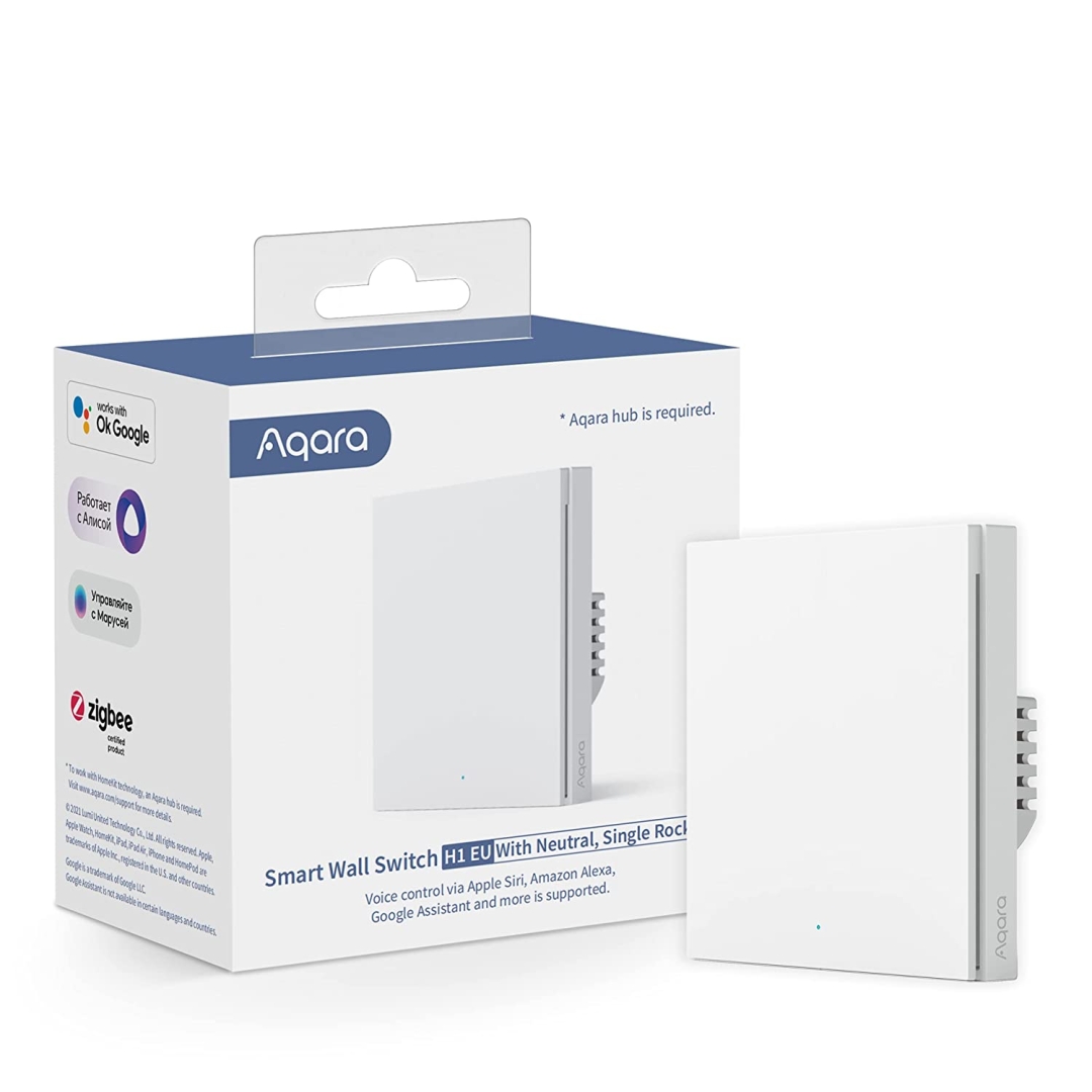 AQARA Smart Wall Switch H1 (With Neutral, Single Rocker) WS-EUK03 — 1
