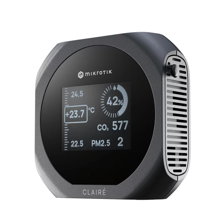 MikroTik CLAIRÉ E-Ink Air Quality Monitor IAQM-THC2PV-W — 1