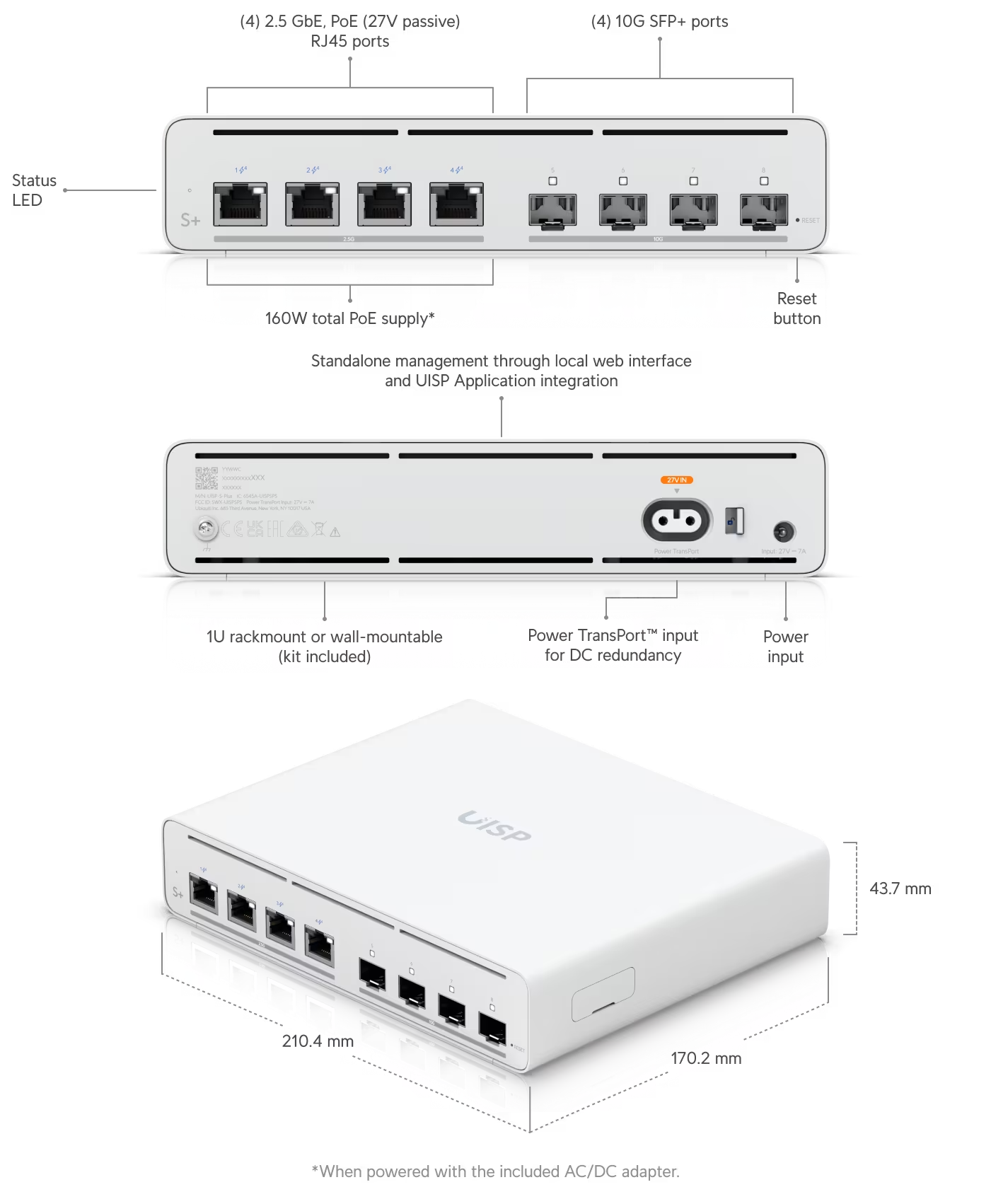 Ubiquiti UISP-S-Plus EU управляемый PoE-коммутатор — 6