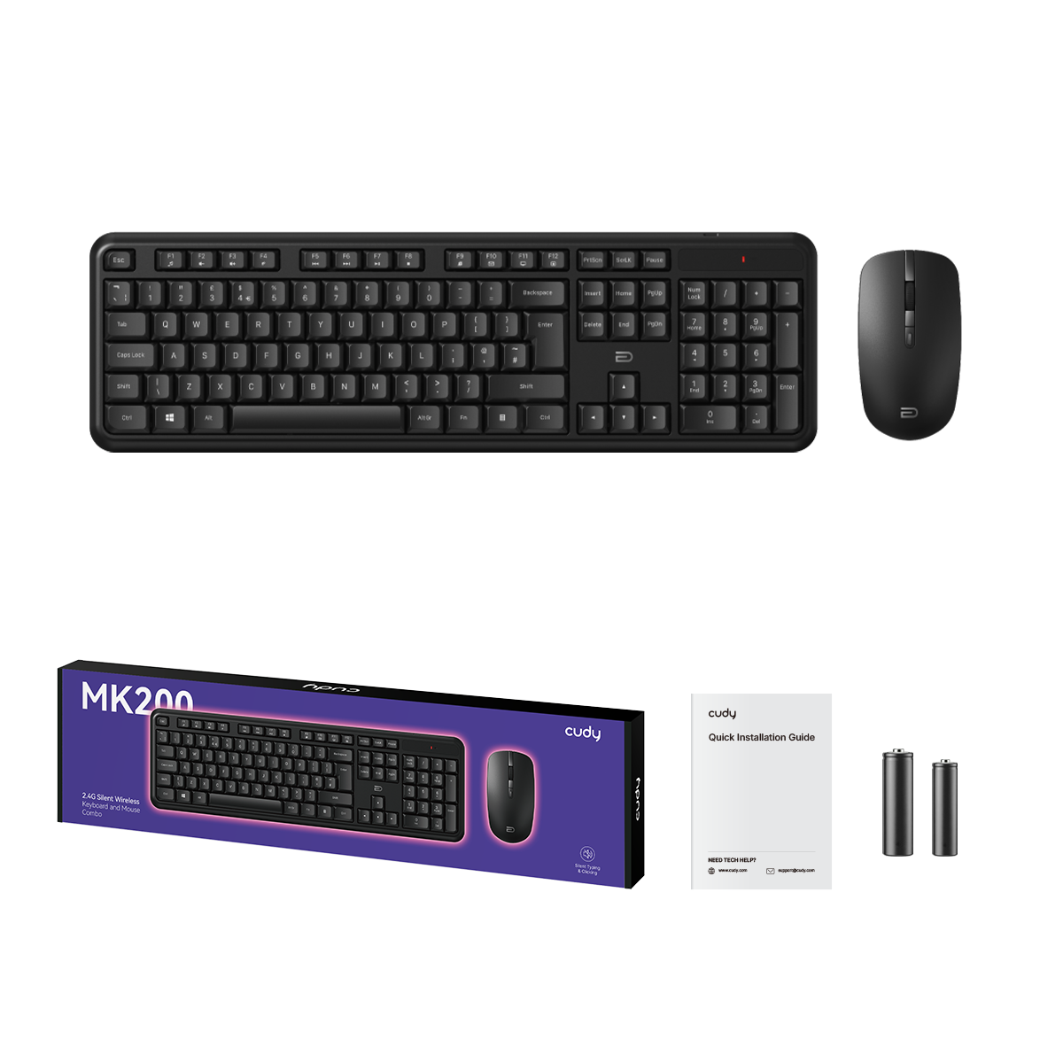Cudy MK210Black - 2.4G+BT Беспроводная клавиатура и мышь — 2